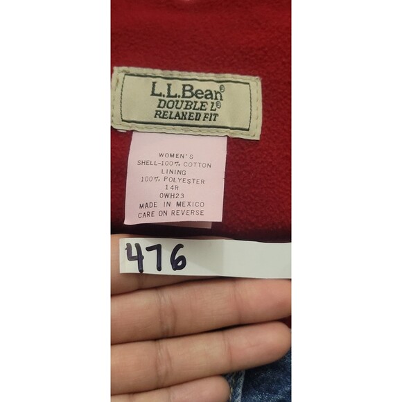 LL Bean Double L Relaxed Fit Fleece-Lined Blue Jeans Size 14 Women's - Picture 4 of 12